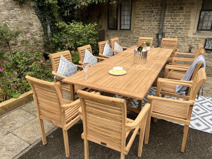 Teak Garden Furniture Rectangle Extending Table 12 - Teak Garden ... Luxury teak garden furniture